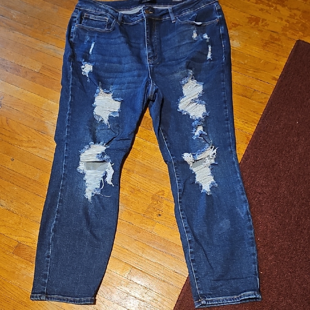 Judy Blue Skinny Distressed Blue Jeans